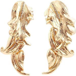 Women, Plant Leaf Tassel Earrings for Girls, Gold Tree Leaf Statement Dangle